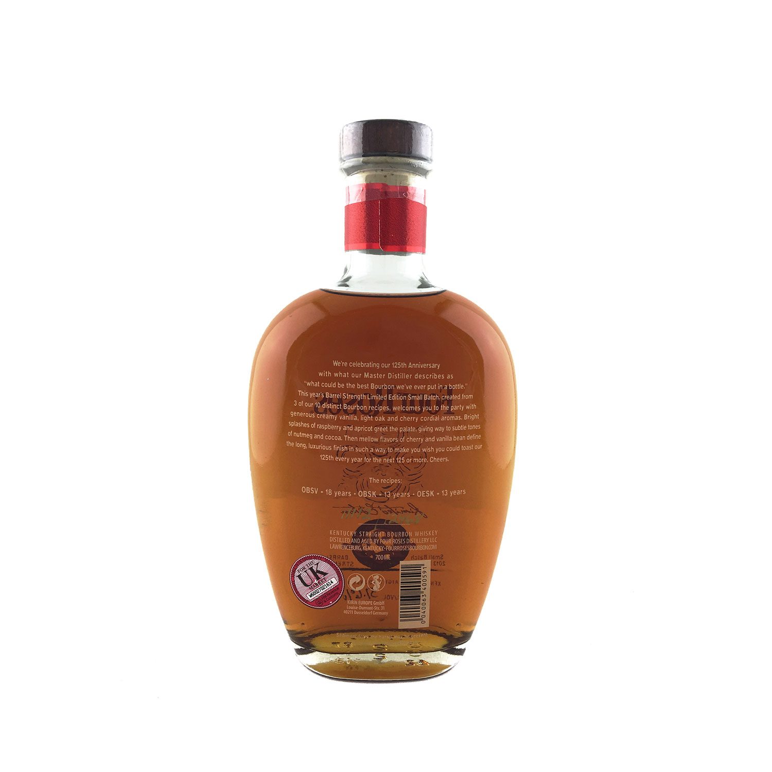 2013 Four Roses Small Batch 125th Anniversary 750ml 103.2 Proof (51.6%) - Image 2