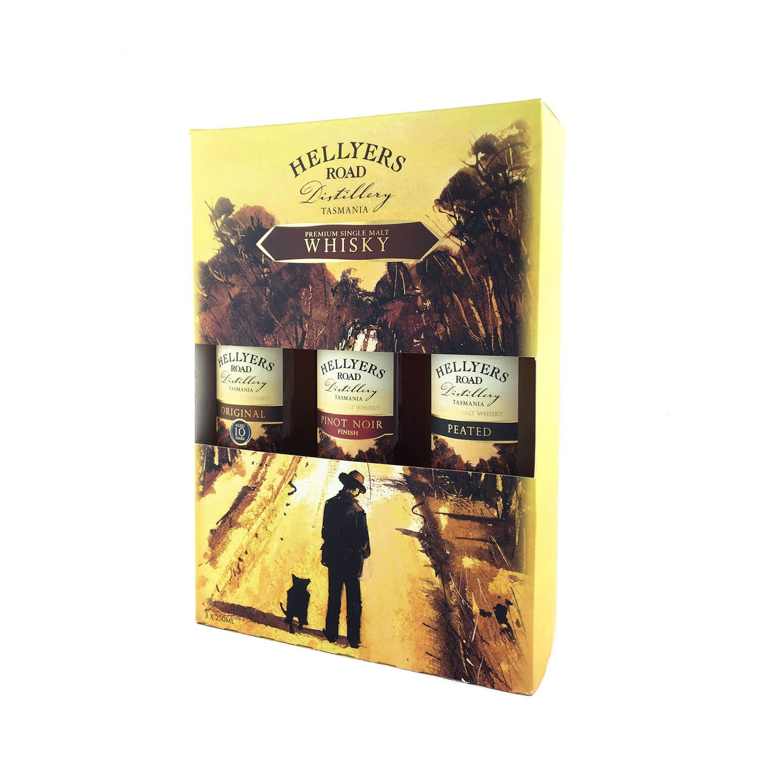 Hellyers Road 3 x 250ml Box Set. Single Malt Varieties 46.2% - Image 2