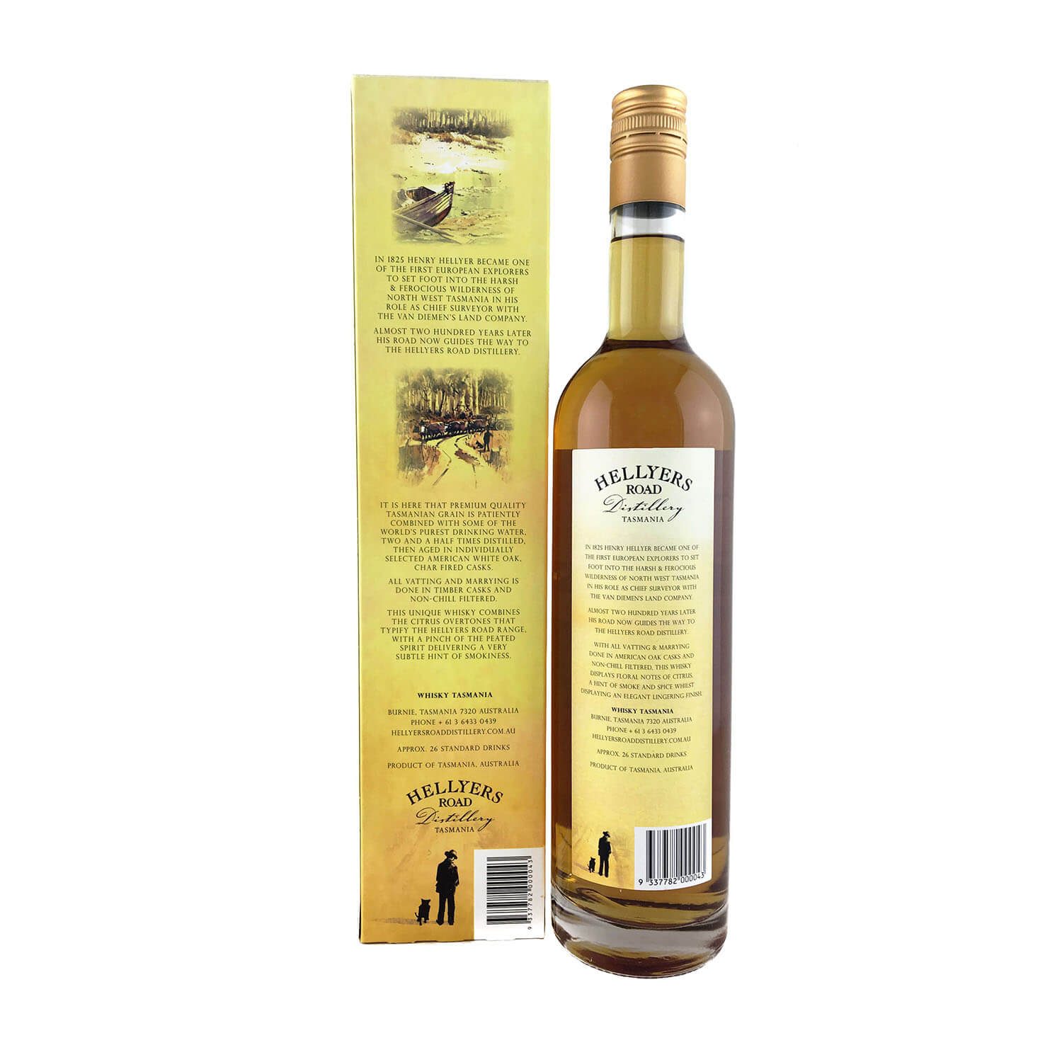 Hellyers Road Slightly Peated Single Malt Whisky 700ml 46.2% - Image 2