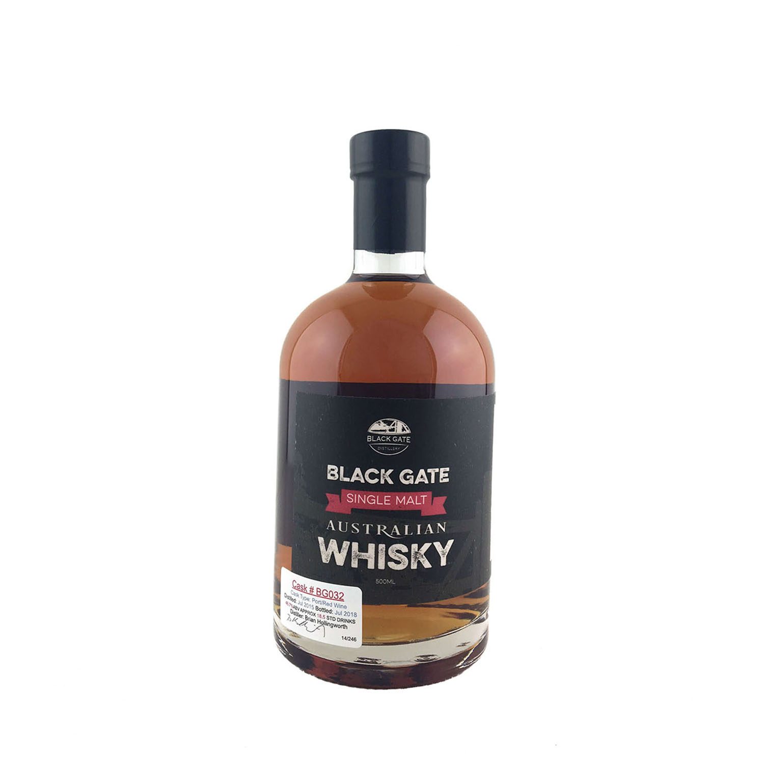 Black Gate Port/Red Wine Hybrid Cask #BG032 Australian Single Malt Whisky 500ml 46.7%