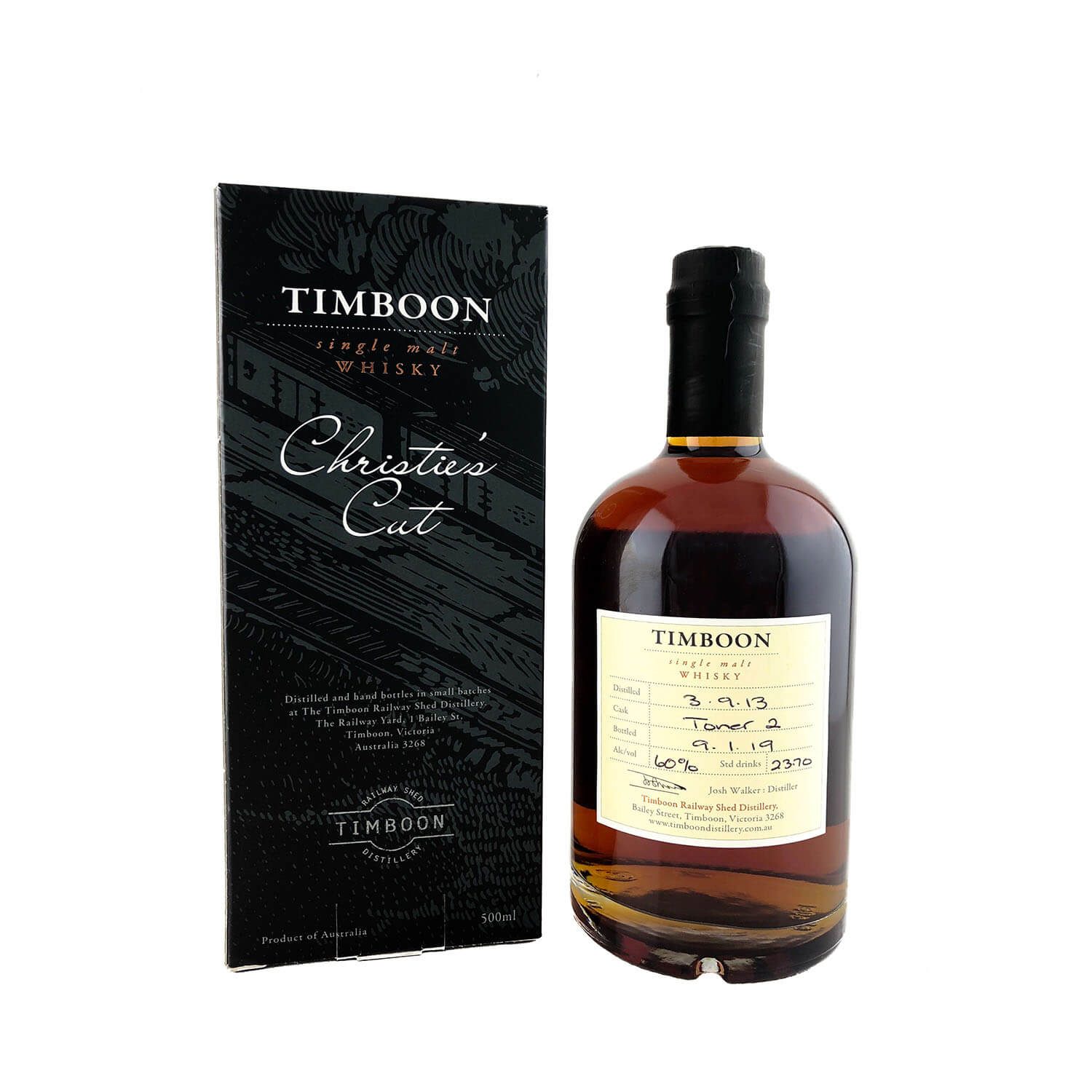 Timboon Railway Shed Christie’s Cut Cask "Toner 2"  Australian Whisky 500ml 60% - Image 2