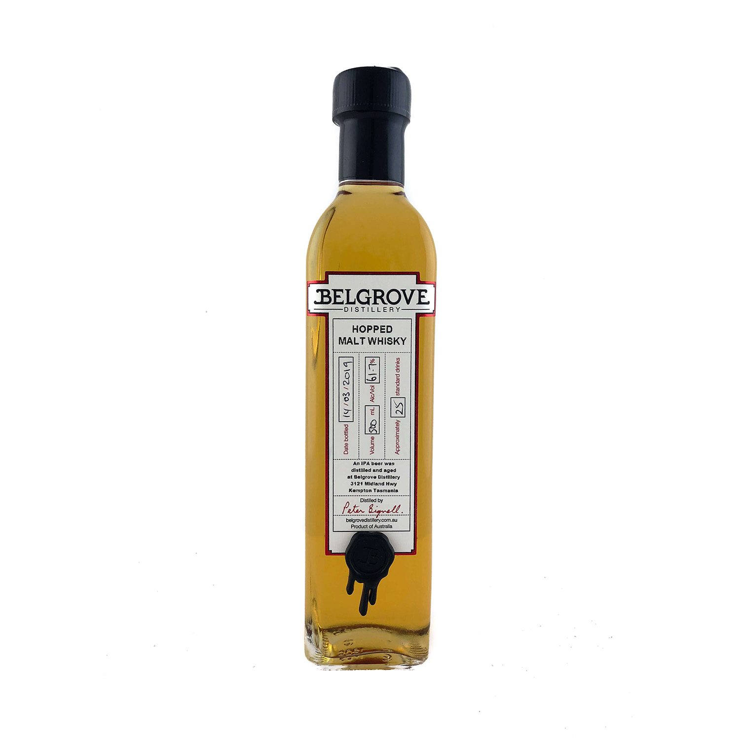 Belgrove Hopped Malt Cask Strength Whisky 500ml 61.7%