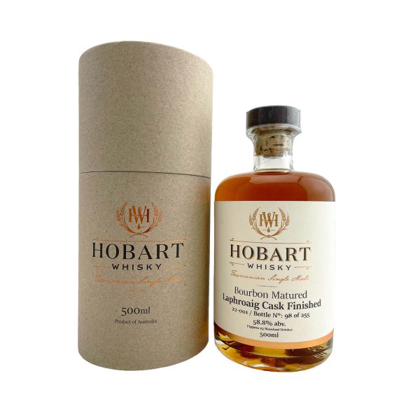 Hobart Whisky Bourbon Matured ‘Laphroaig Cask Finish’ Batch No.22-001 500ml 58.8%